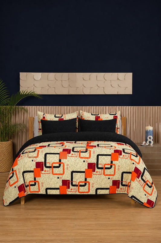 Retro Mosaic 6-Piece Printed Bedspread Set