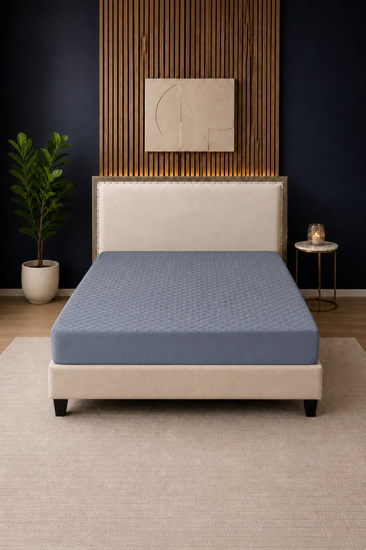 Ash Grey Ultrasonic Quilted Mattress Protector