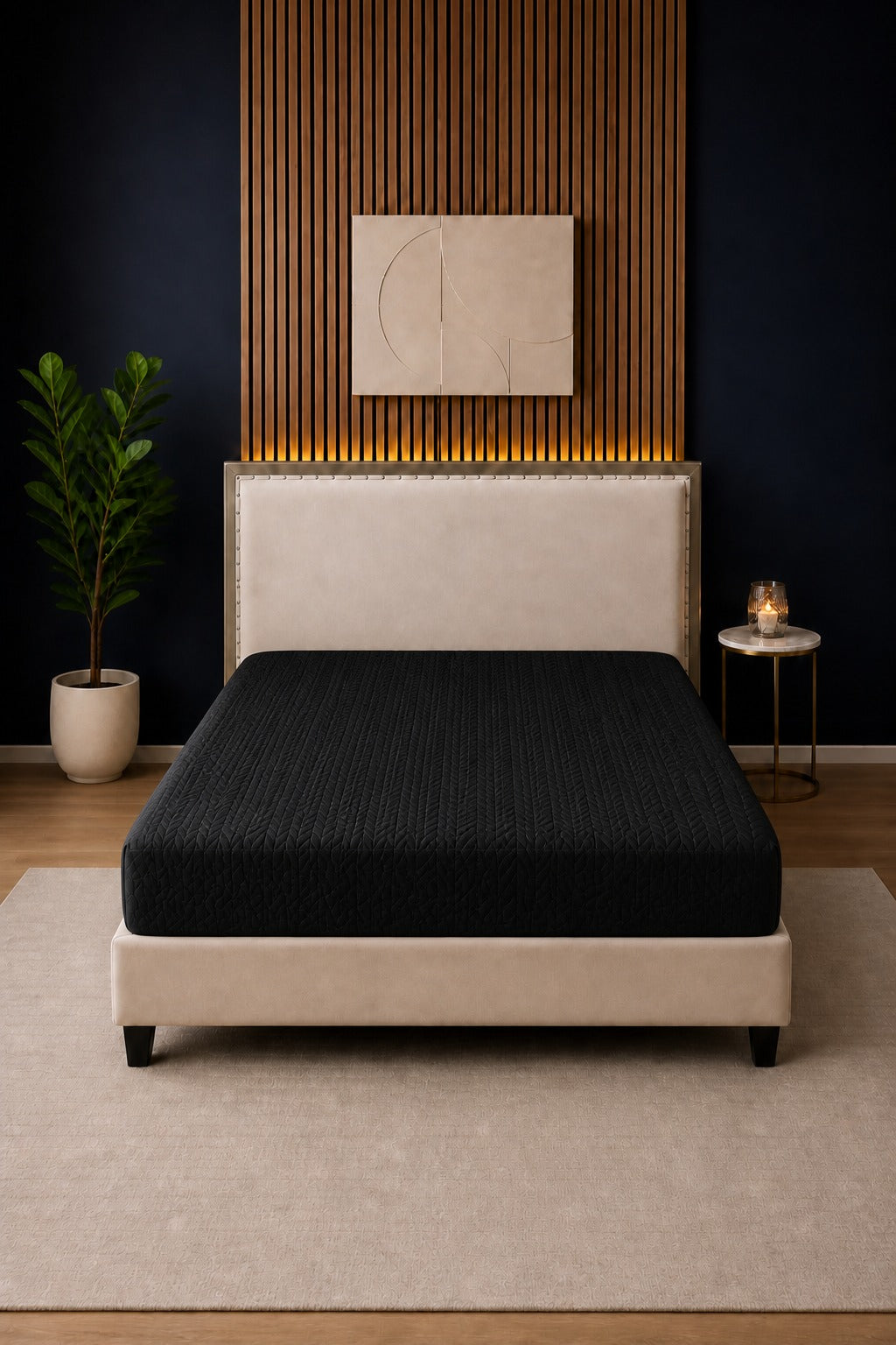 Classic Black Ultrasonic Quilted Mattress Protector