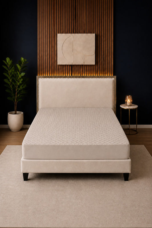 Pearl White Ultrasonic Quilted Mattress Protector