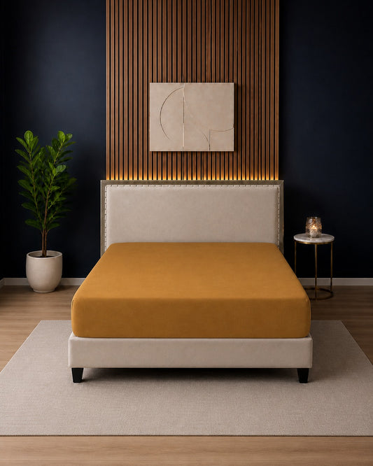 Caramel Gold Waterproof Fitted Mattress Protector