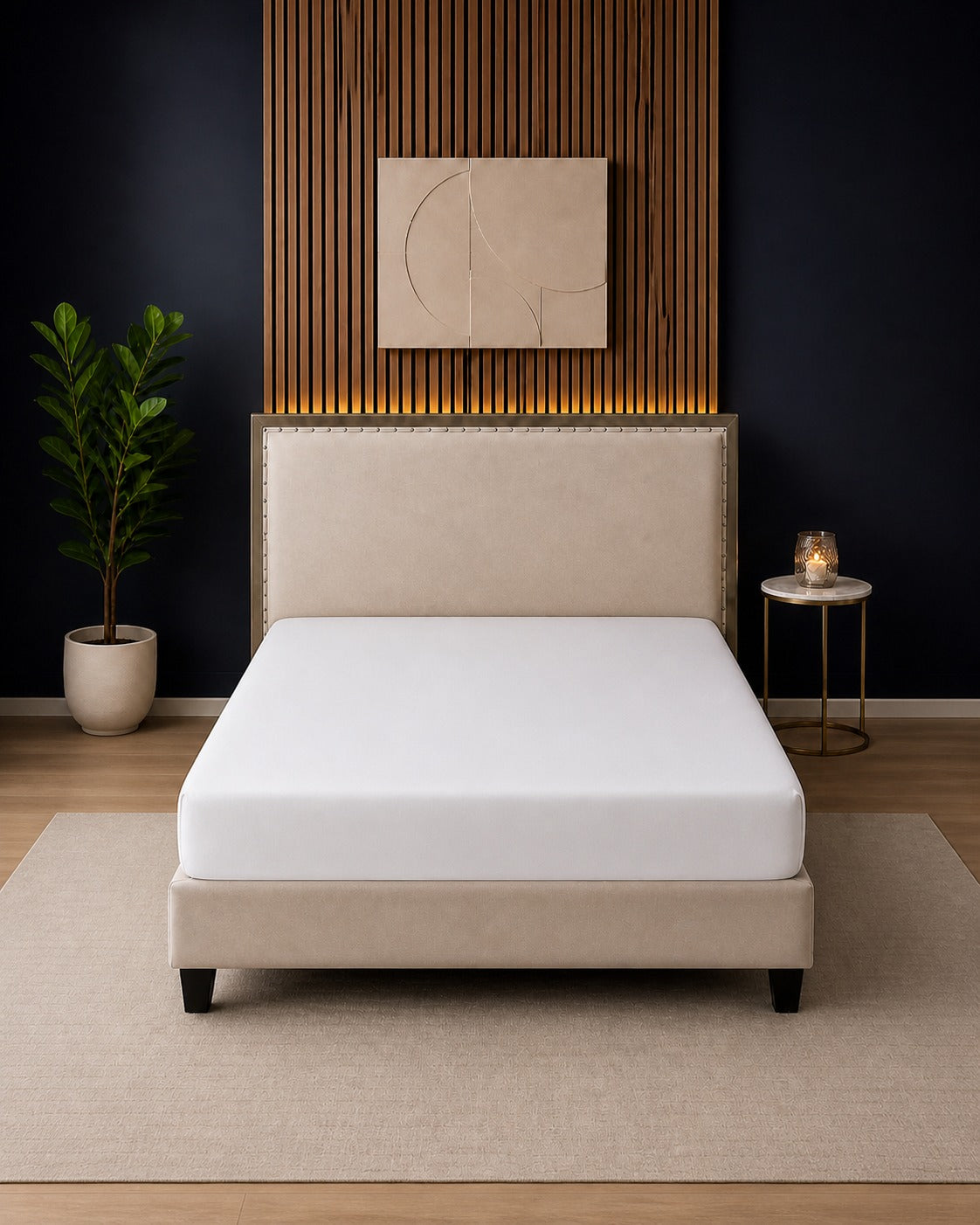 Waterproof Fitted Mattress Protector — King Size, Pearl White | Diraah