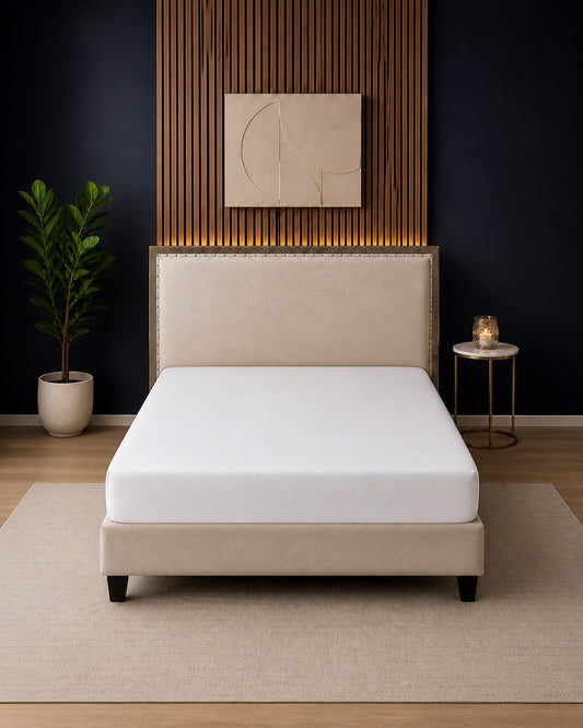 Waterproof Fitted Mattress Protector — King Size, Pearl White | Diraah