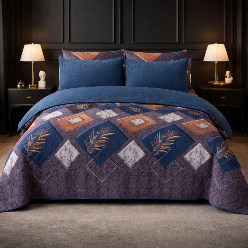6-Piece Ultrasonic Printed Bedspread Set – Premium Quality