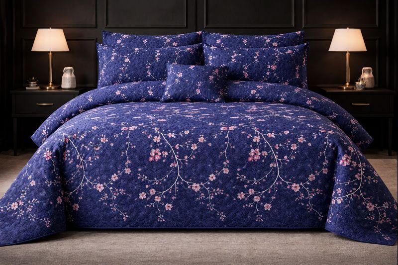 7-Piece Ultrasonic Printed Bedspread Set – Premium Quality