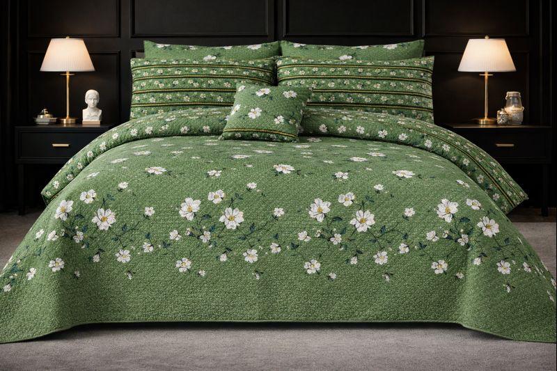 7-Piece Ultrasonic Printed Bedspread Set – Premium Quality