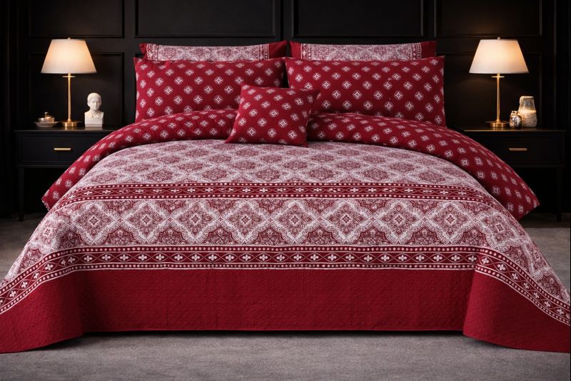 7-Piece Ultrasonic Printed Bedspread Set – Premium Quality