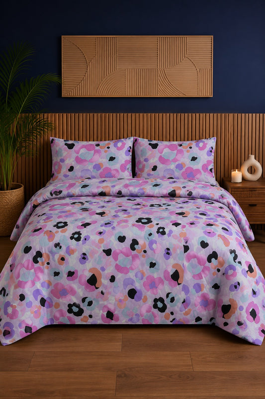 Pastel Bloom Ultrasonic Printed 3-Piece Bedspread Set