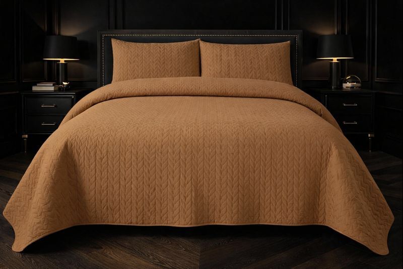 3-Piece Ultrasonic Dyed Bedspread Set – Premium Quality