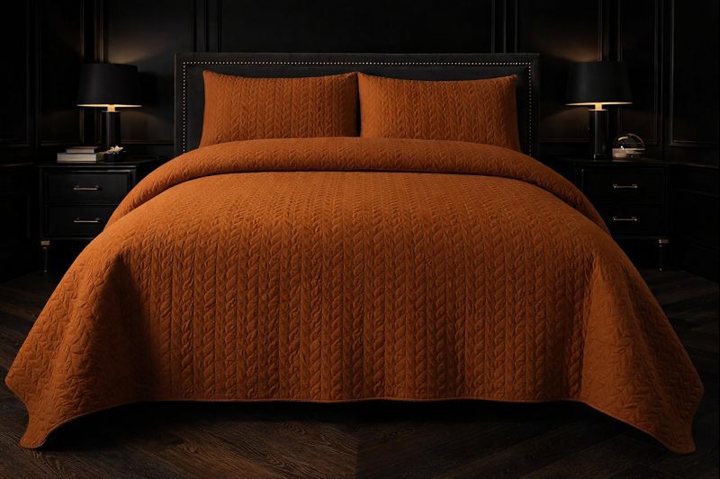 3-Piece Ultrasonic Dyed Bedspread Set – Premium Quality