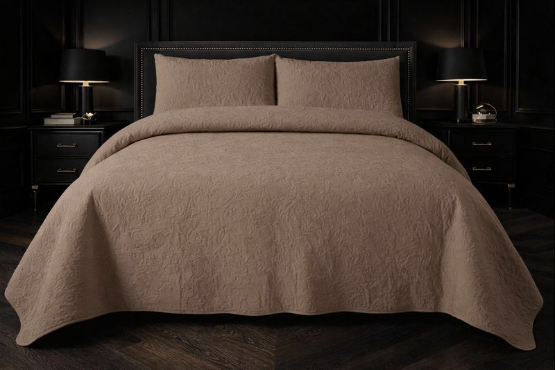 3-Piece Ultrasonic Dyed Bedspread Set – Premium Quality
