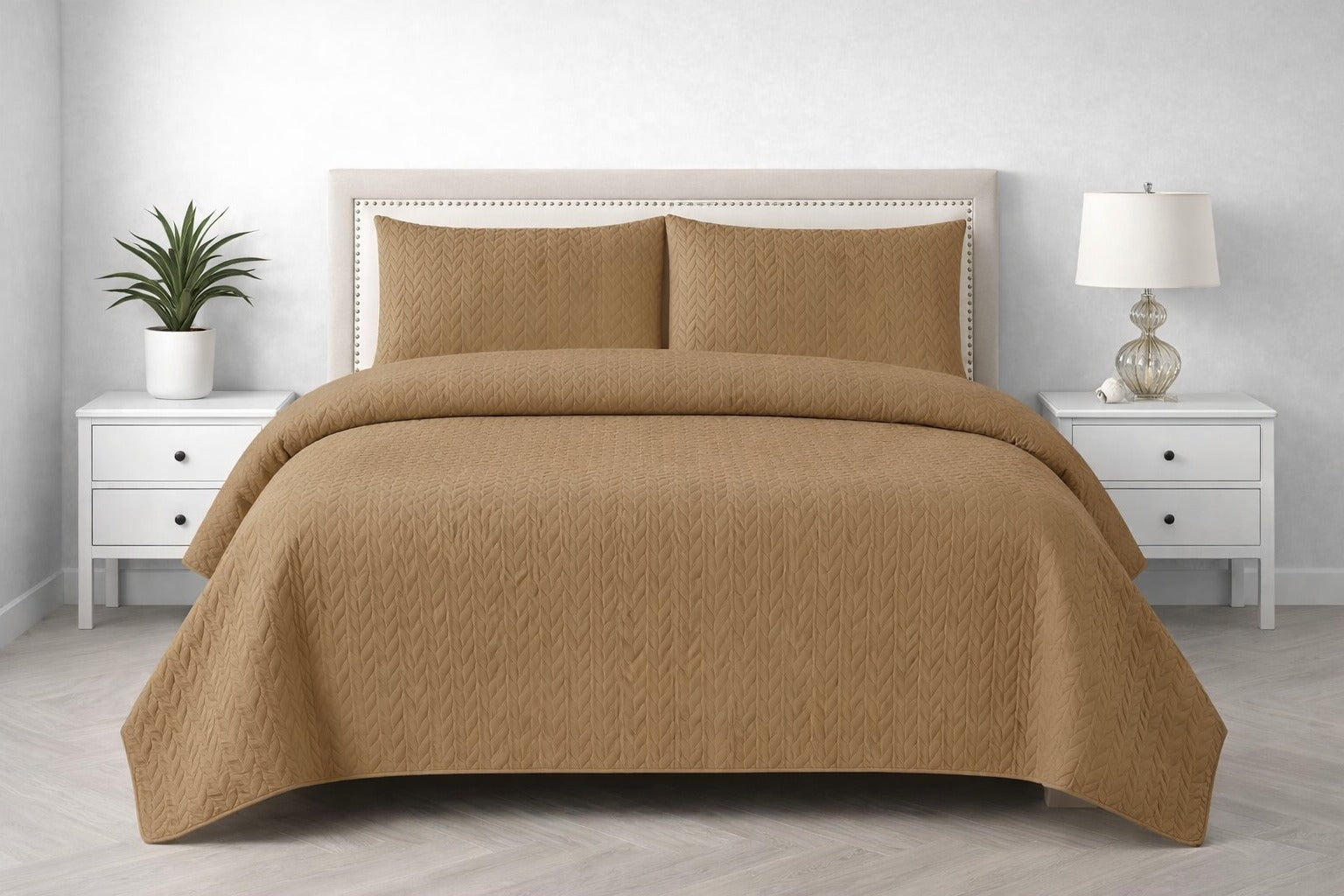 3-Piece Ultrasonic Dyed Bedspread Set – Premium Quality