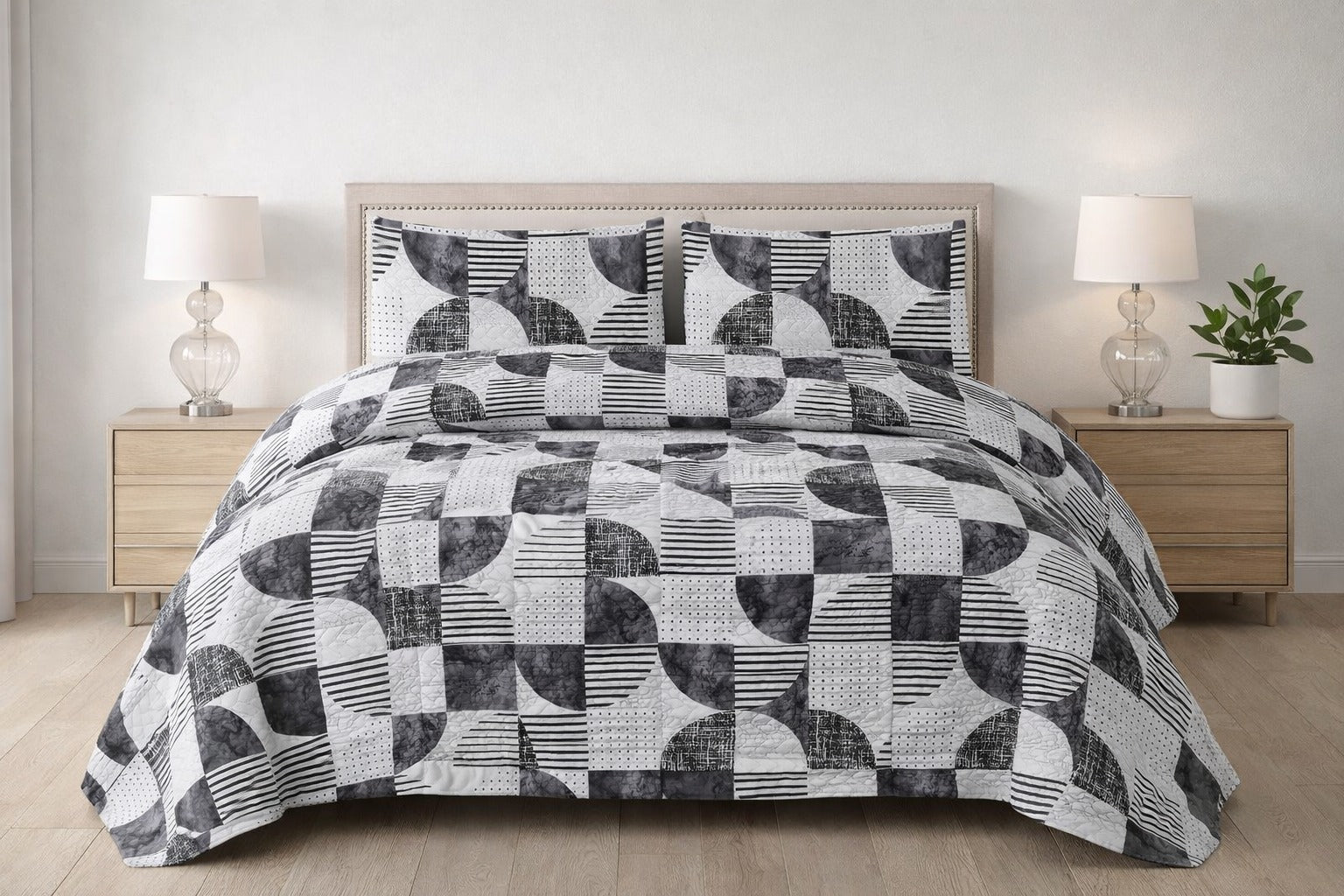 3-Piece Ultrasonic Printed Bedspread Set – Premium Quality
