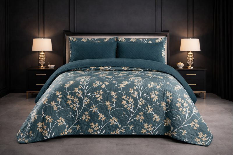 6-Piece Ultrasonic Printed Bedspread Set – Premium Quality