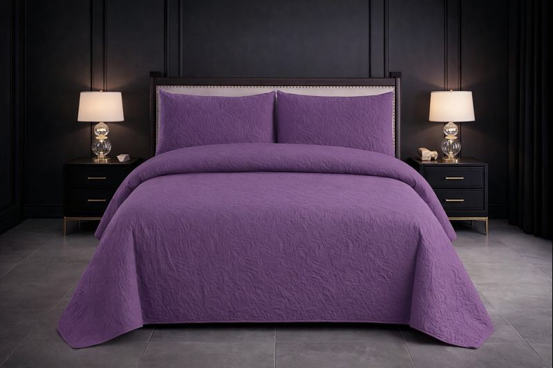 3-Piece Ultrasonic Dyed Bedspread Set – Premium Quality