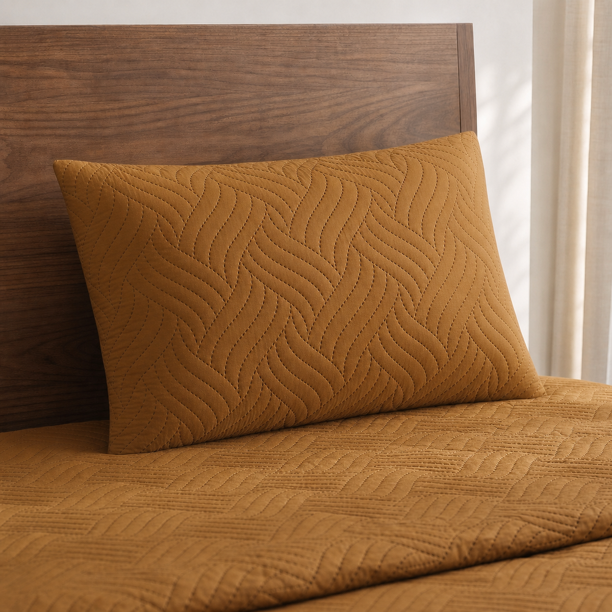 Sand Beige | Ultrasonic Quilted Bedspread Set | 3 Piece