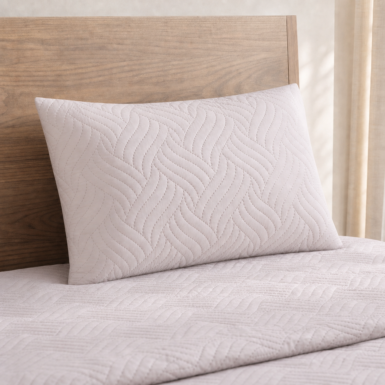 Silky White Ultrasonic Quilted 3 Piece Bedspread Set
